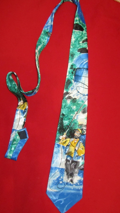 Интересный сюжетный галстук,шелк, фото №2