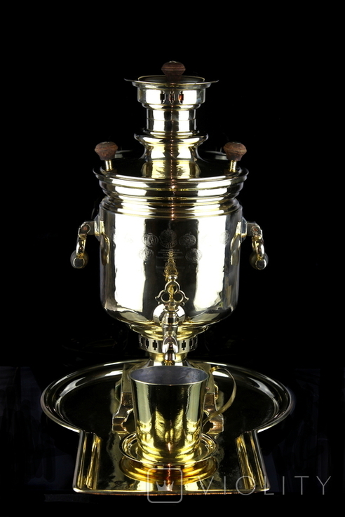 Batashev's wood-fired samovar with a tray and a dropper, photo number 2