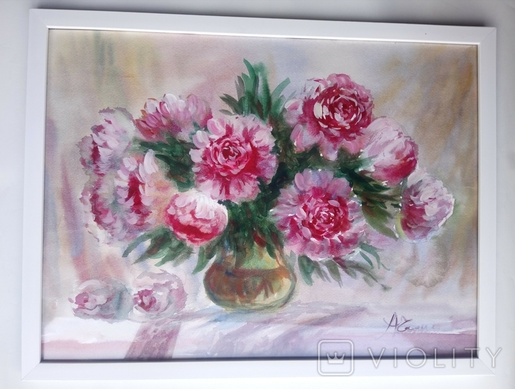 Posy. Watercolor/paper 42 by 30cm. Artist A. B. Chemodanov. Kharkov.