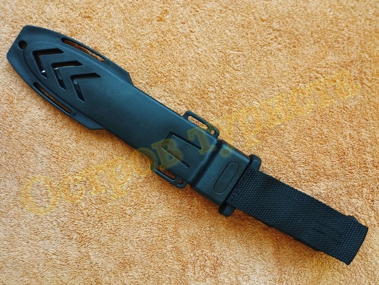 Охотничий тактический нож 1258A Black с пластиковым чехлом стеклобой 31.5 см, numer zdjęcia 9
