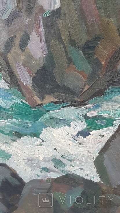 "Rocks by the Sea" P. Brediuk 1977 47.5x45 cm, oil on cardboard, photo number 8