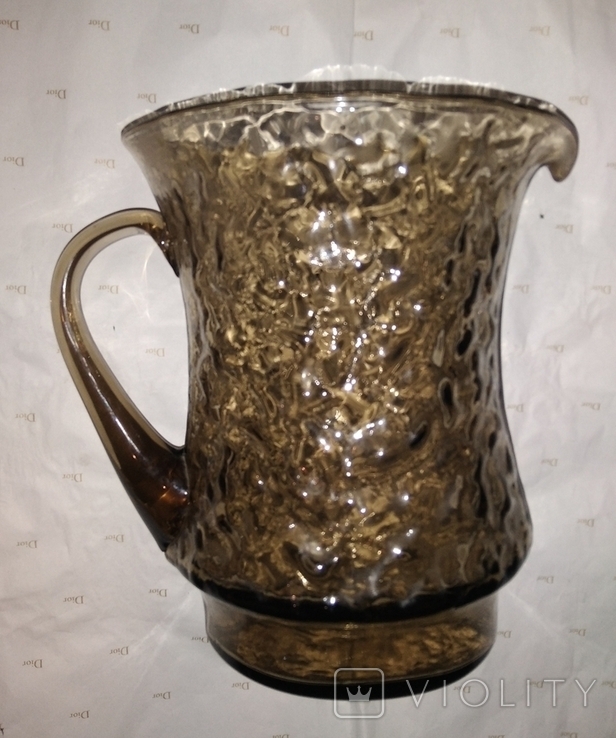 Vintage Jug Gut Colored Glass Crackle, photo number 3