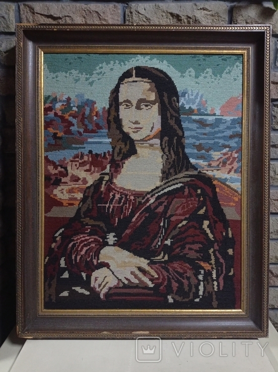 Antique tapestry "Mona Lisa" by Leonardo da Vinci, from Germany, photo number 3