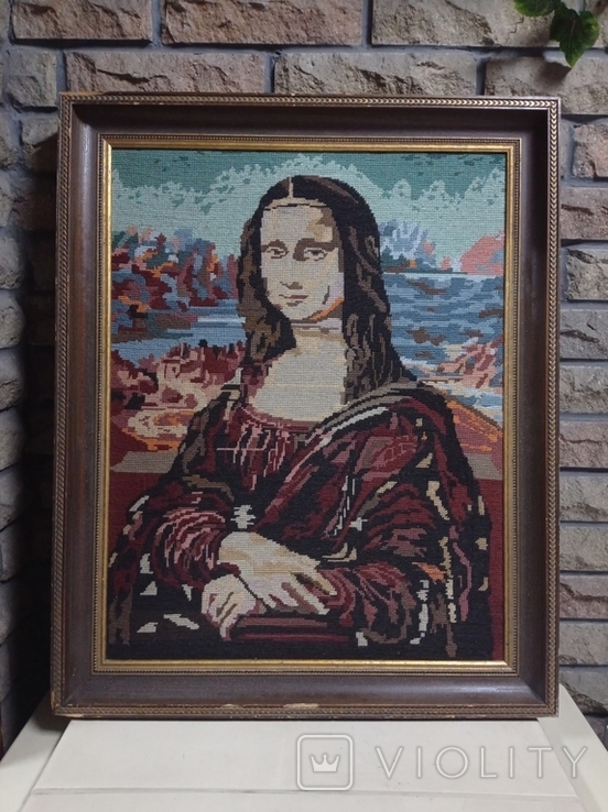 Antique tapestry "Mona Lisa" by Leonardo da Vinci, from Germany, photo number 6