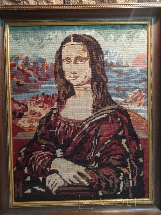 Antique tapestry "Mona Lisa" by Leonardo da Vinci, from Germany, photo number 7
