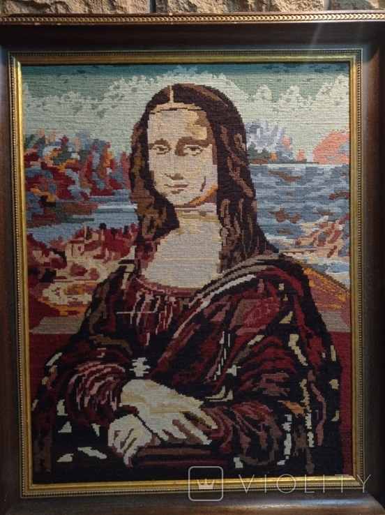 Antique tapestry "Mona Lisa" by Leonardo da Vinci, from Germany, photo number 8