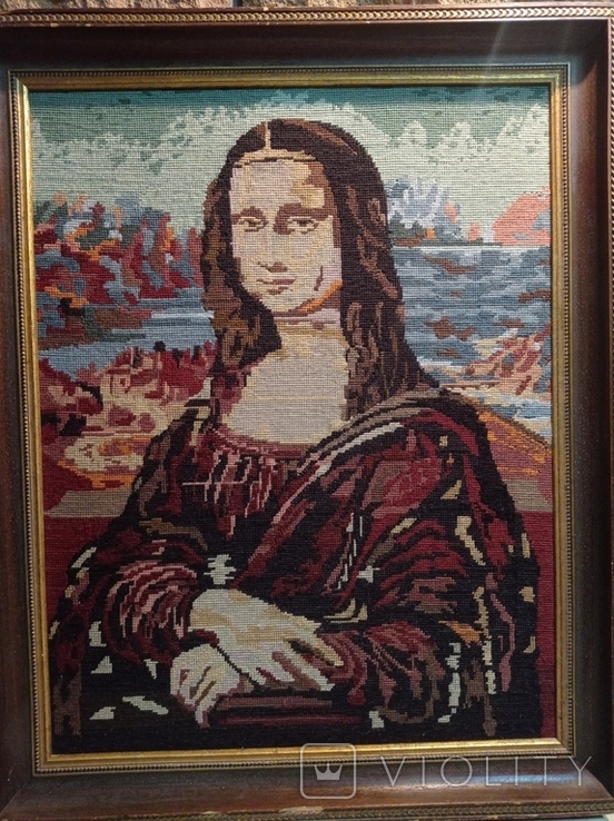 Antique tapestry "Mona Lisa" by Leonardo da Vinci, from Germany, photo number 9