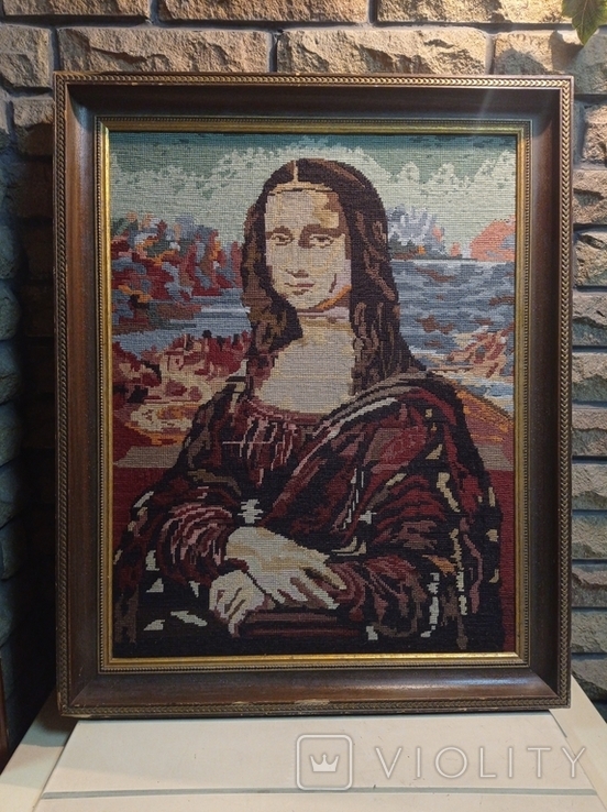 Antique tapestry "Mona Lisa" by Leonardo da Vinci, from Germany, photo number 10