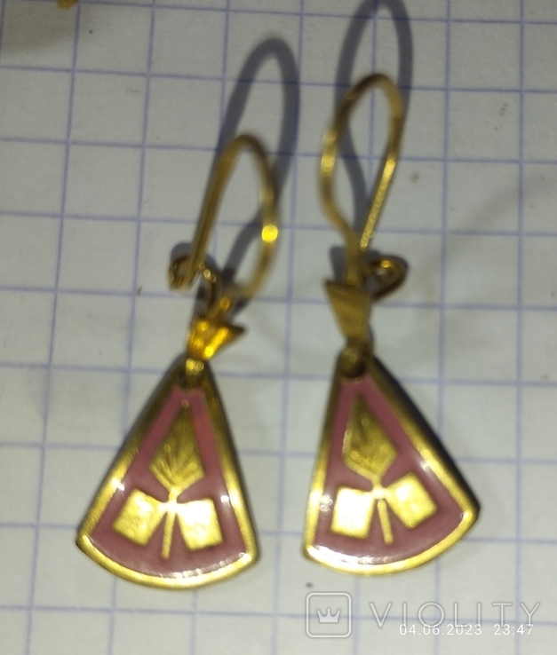 Earrings of the USSR in gilding