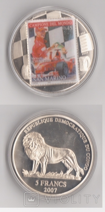 Congo Congo - 5 Francs 2007 Michael Schumacher in capsule