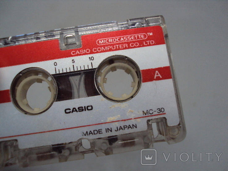 Кассета Casio мини для диктофона Япония микрокассета Microcassette Japan размер 3,5 х 5 см, фото №7