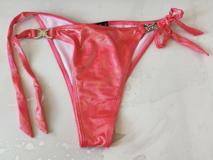 Раздельный купальник белый верх - розовый низ., фото №5