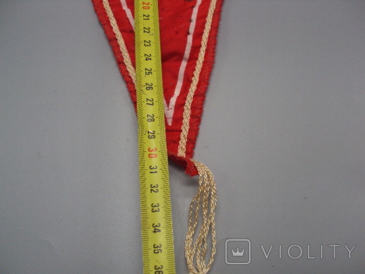 Pennant sport fencing USSR length 31.5-40 cm, width 19.5 cm, photo number 4