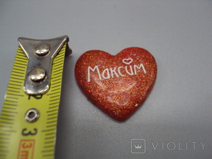Magnet heart heart Maxim magnet heart plastic height 2.5 cm, photo number 3