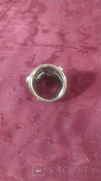 Copper ring inlaid with artificial fionites, photo number 3
