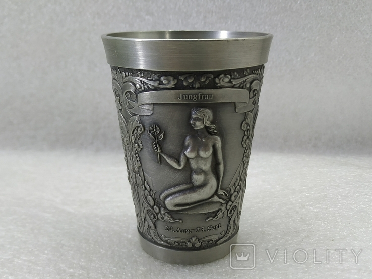 26. Tin Germany. Tall wine glass. Bas-relief.