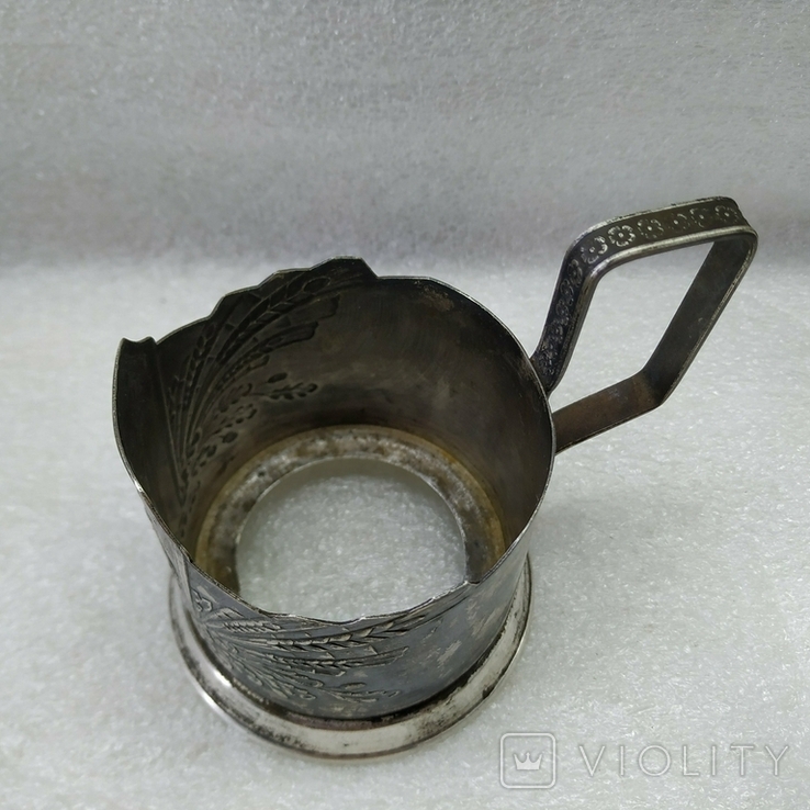 Cup holder. USSR. Companion Woman Ears of Corn Oak branches. Globe., photo number 3