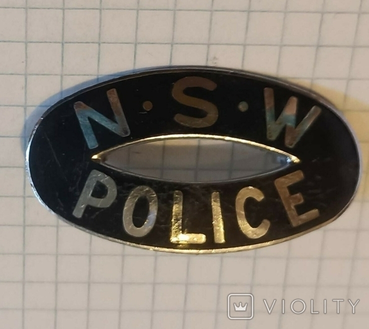 Policja stanowa Nowej Południowej Walii (ten stan w Australii) kokada z 1950 roku, heavy metal, numer zdjęcia 3