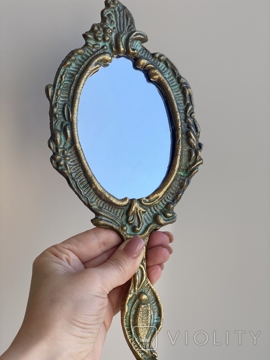 Ручне Люстерко дзеркало бронза антикваріат Франція Арт Нуво 1930 роки зеркало, фото №2