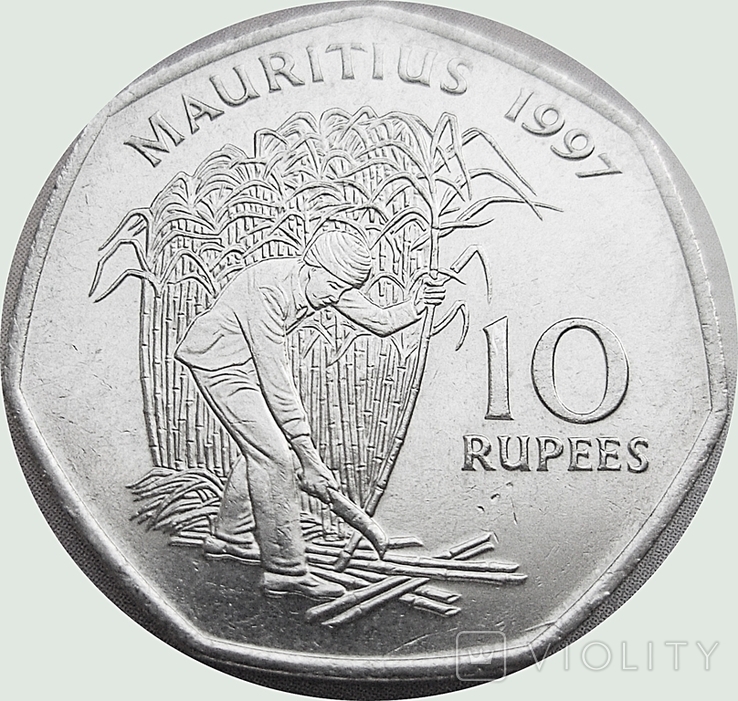 153.Mauritius 10 rupees, 1997, photo number 2