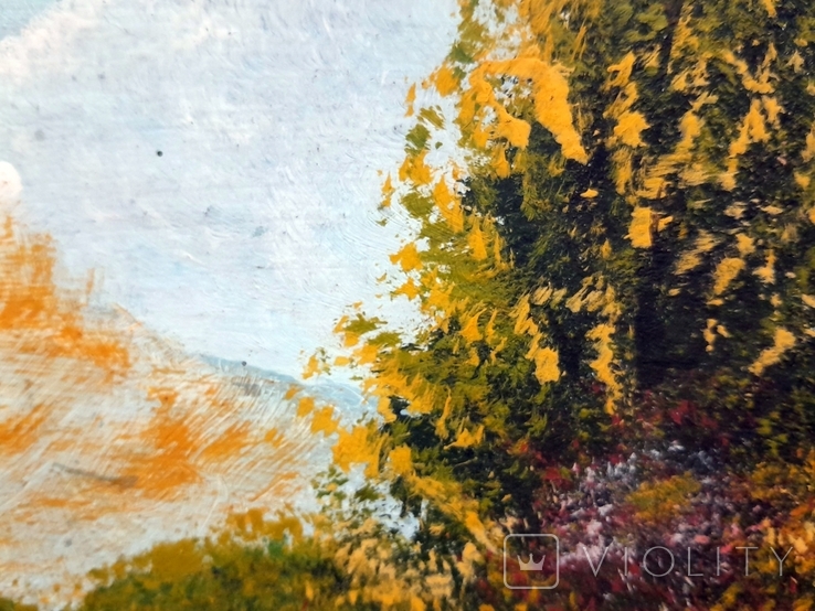 Painting River-forest landscape Signature Vintage, photo number 4
