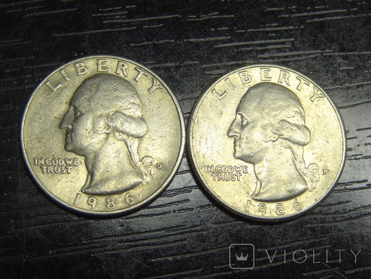 25 US cents 1986 (two varieties), photo number 2