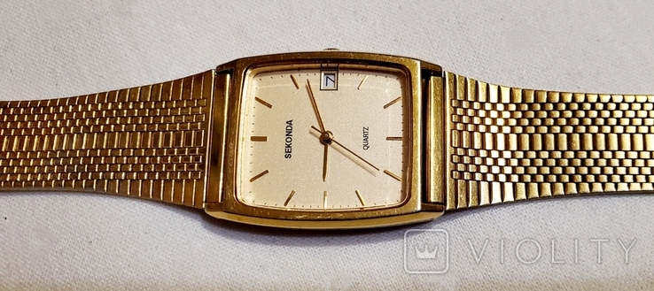 Men's watches Sekonda in gold quartz color, photo number 2