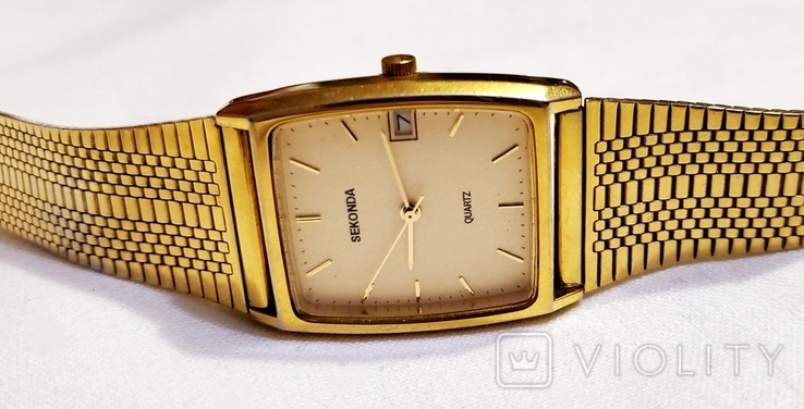 Men's watches Sekonda in gold quartz color, photo number 4