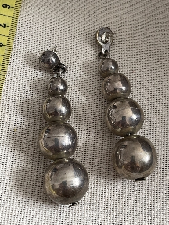 Vintage Large Silver Earrings, photo number 4