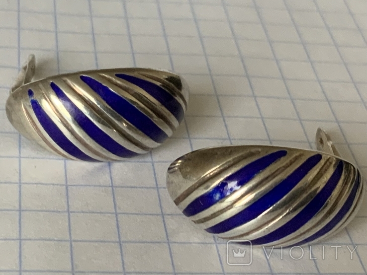 Earrings with enamel 875, USSR, photo number 8