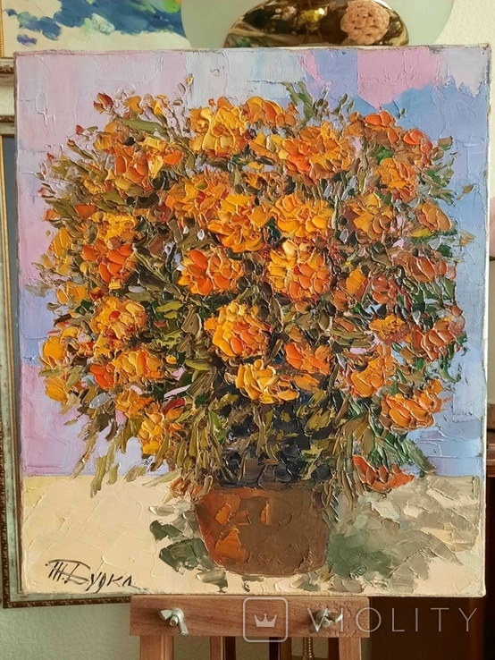 Painting Taras Dudka ''Marigolds'' oil on canvas/2015, photo number 3