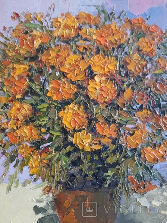 Painting Taras Dudka ''Marigolds'' oil on canvas/2015, photo number 11