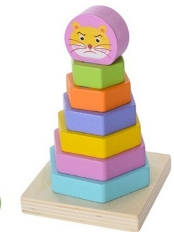 Дерев'яна іграшка пірамідка тварина. MD 1736, фото №3