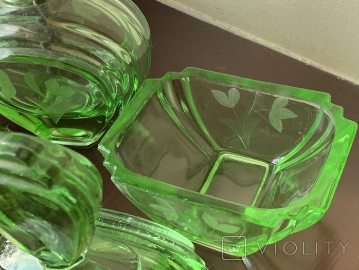 The Green Eyed Lady - This 1930's uranium glass biscuit barrel