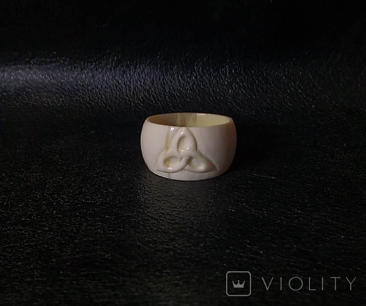 Кольцо Трикветр кельтский узел из бивня мамонта, фото №2