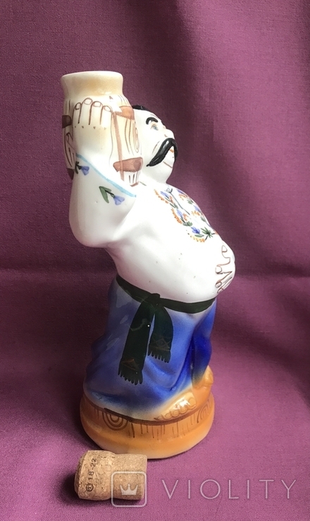 Пляшка - статуетка Козак з діжкою. Порцеляна / фарфор., фото №6