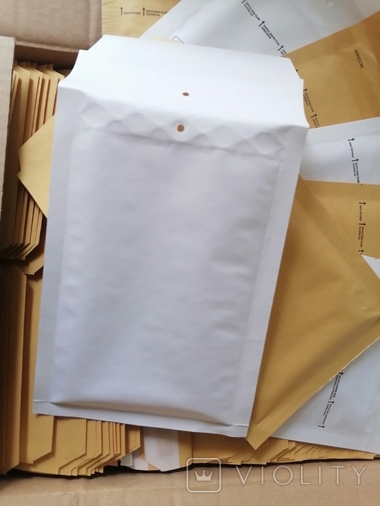 Бандерольные конверты А11 100х160 мм., 50 шт. Польша, белые, коричневые, фото №4
