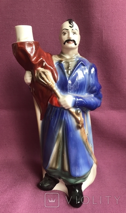 Пляшка - статуетка Козак з чубом. Порцеляна / фарфор., фото №2
