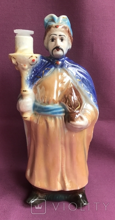 Пляшка - статуетка Гетьман синій головний убір. Порцеляна / фарфор., фото №2