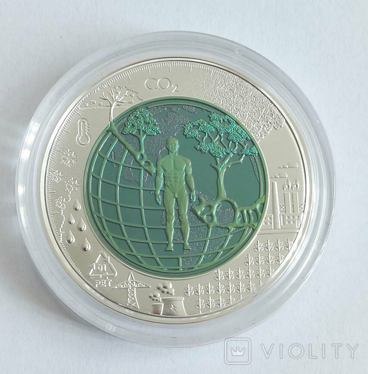 Серебряная ниобиевая монета 25 евро 2018 г, Австрия, ANTHROPOCENE (Полный комплект!), фото №3