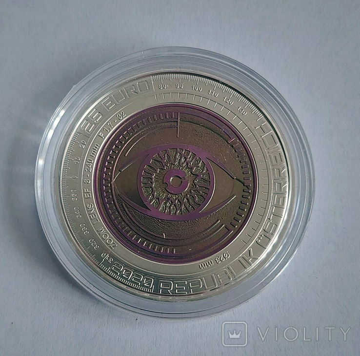 Серебряная ниобиевая монета 25 евро 2020 г, Австрия, BIG DATA (Полный комплект!), фото №4
