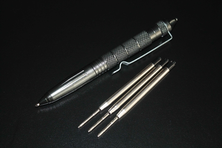 Тактична ручка Куботан tactical pen gray (3 стержні в комплекті) (1675), numer zdjęcia 2