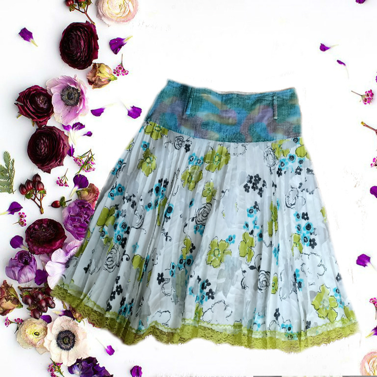 Красивая разноцветная женская летняя юбка плиссе, фото №2