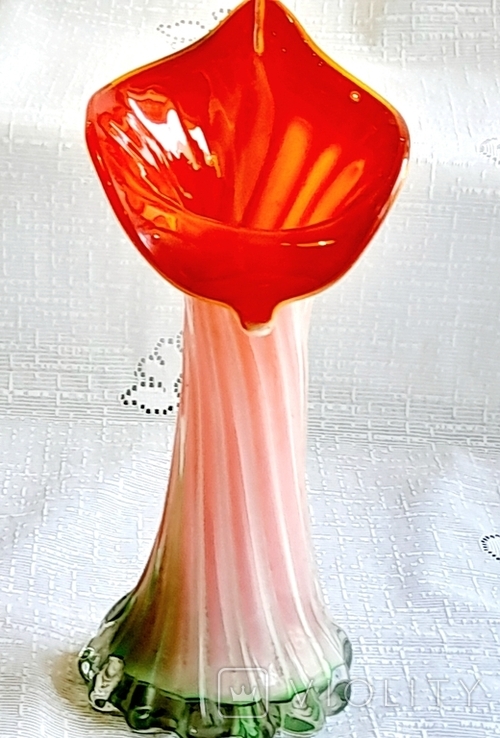 Ваза - цветок Антуриум цветное стекло, фото №3