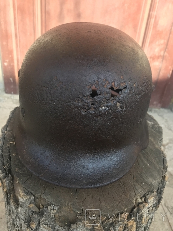 Стальной шлем М35, Германия, войска СС. Родной деколь, фото №6