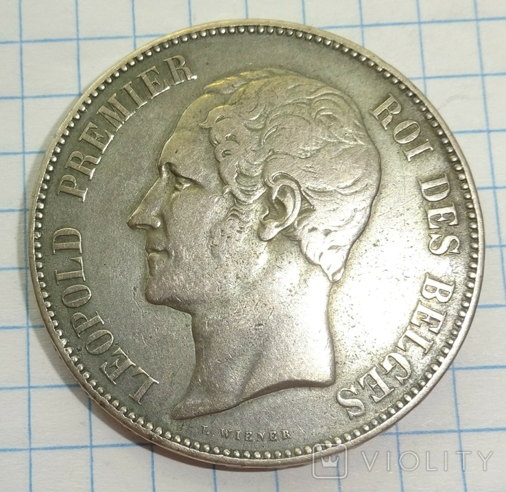 5 франков 1853г (свадьба), Бельгия., фото №2