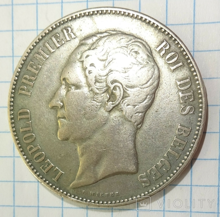 5 франков 1853г (свадьба), Бельгия., фото №4