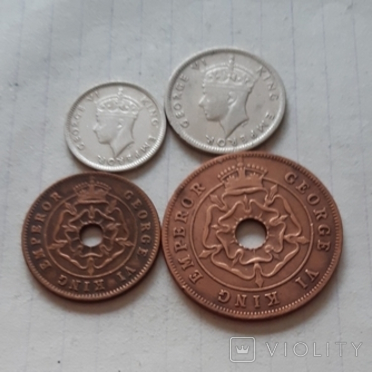 Південна Родезія, 4 монети, 1943-1946 рік, бронза, фото №4