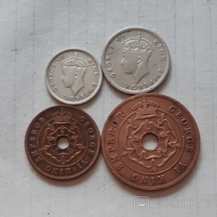 Південна Родезія, 4 монети, 1943-1946 рік, бронза, фото №5