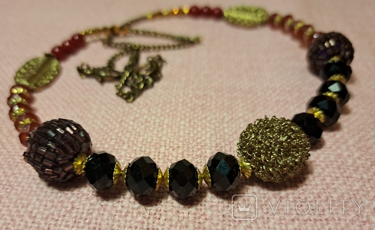 Винтаж восточные бусы ожерелье, гранёные бусины, фото №3